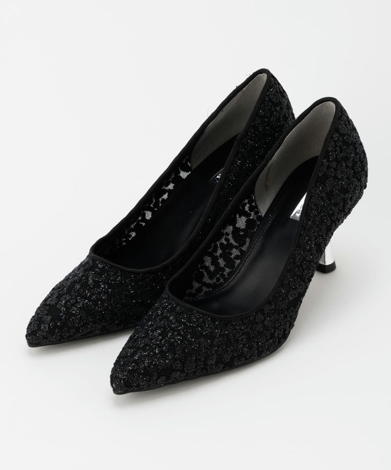 DIANA ダイアナ グリッターチュールパンプス ブラック系 | 結婚式