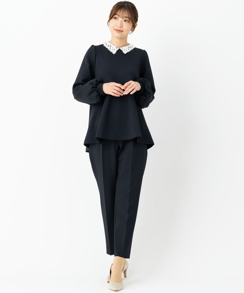 UNITED ARROWS 【プレミアムスーツ2点SET】襟付きペプラムブラウス