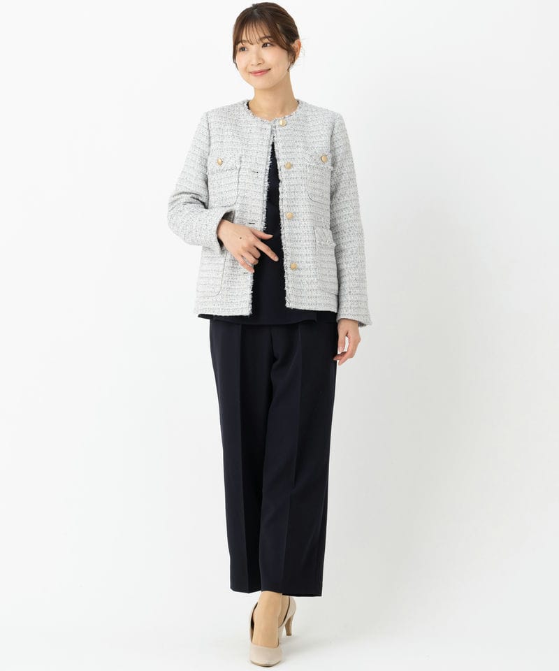 CHOPIN 【キッズスーツ3点SET】ショパン バイアスチェックフラワー刺繍