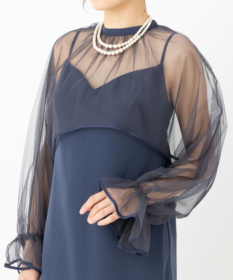 Ameri VINTAGE アメリヴィンテージ エアリーヴェールドレス ネイビー系