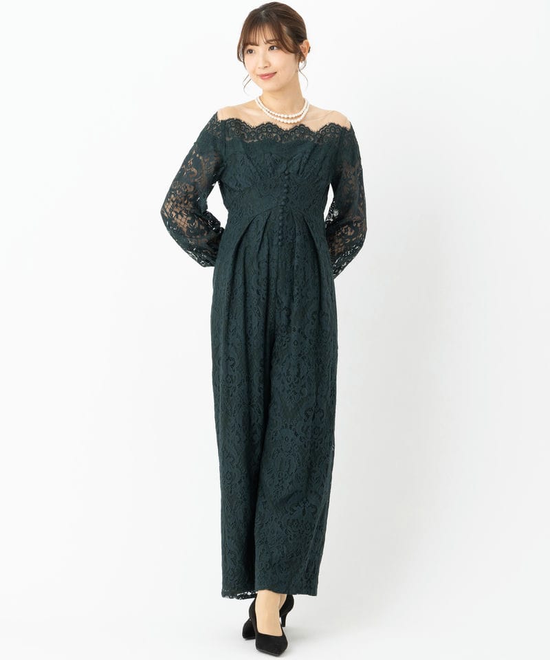 Ameri VINTAGE M 新品タグ付 レースロンパース Ameri VINTAGE アメリヴィンテージ オフショルダーレースライク