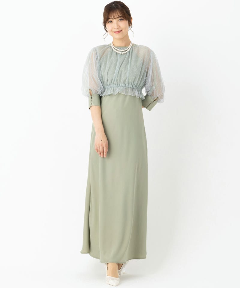 Ameri VINTAGE アメリヴィンテージ ドットチュールセットフレアドレス