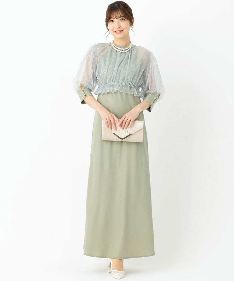【Ameri vintage】チュールのみ Ameri VINTAGE チュール ドッキング ドレス ワンピース ブルー｜Yahoo