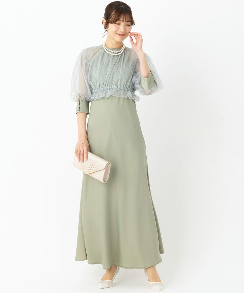 Ameri VINTAGE アメリヴィンテージ ドットチュールセットフレアドレス