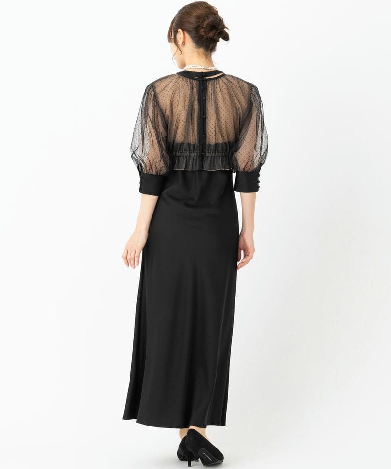 Ameri VINTAGE チュール ドット ワンピース ブラック M 結婚式 Ameri VINTAGE チュール ドット ワンピース ブラック M 結婚式 【公式
