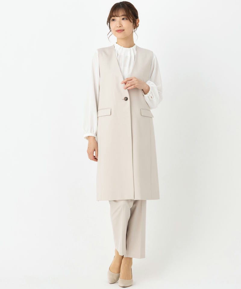 B:MING by BEAMS 【スーツ3点SET】Vネックロングジレ+パンツ+スタンド