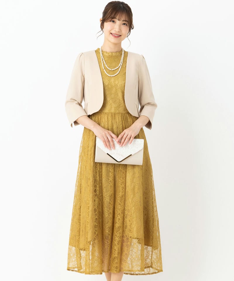 Aimer 【ドレス3点SET】ラッセルレース7分袖ロングドレス その他 x