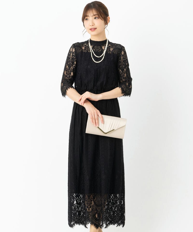 25ss 未使用 グレース コンチネンタル シャーリング ベア ドレス ブラック シャーリングベアドレス / GRACE CONTINENTAL | GRACE CONTINENTAL