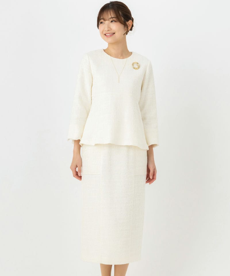 B:MING by BEAMS 【スーツ2点SET】ツイードフレアプルオーバー&タイト