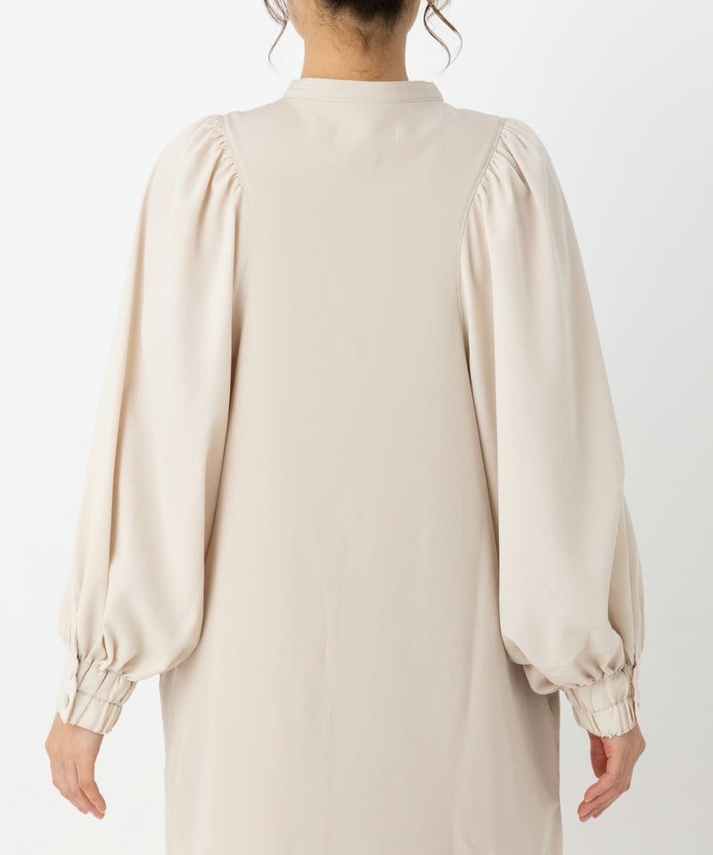 Select Shop 【授乳マタニティ】バルーンスリーブワンピース ベージュ