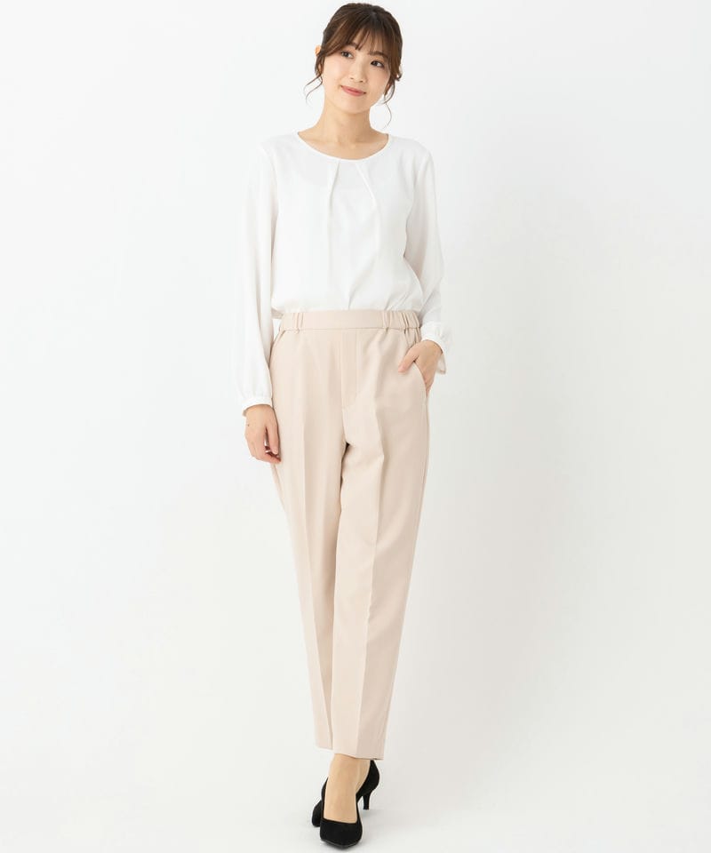 WHITE JOOLA 【スーツ3点SET】パールペプラムジャケット+パンツ+ 