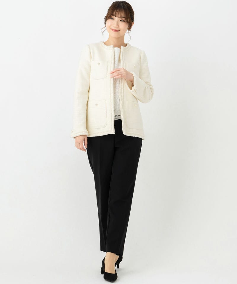 UNITED ARROWS ユナイテッドアローズ ミックスツイードノーカラー