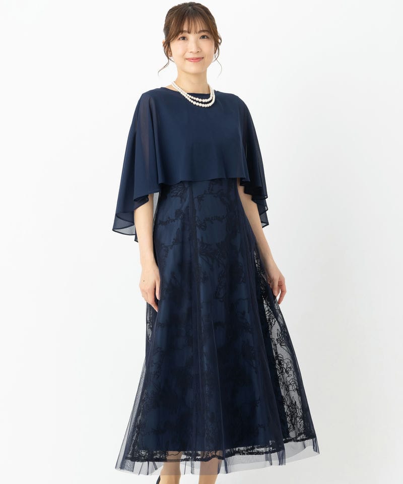Aimer 【マザーズドレス】ケープ付きチュールレース刺繍ドレスセット
