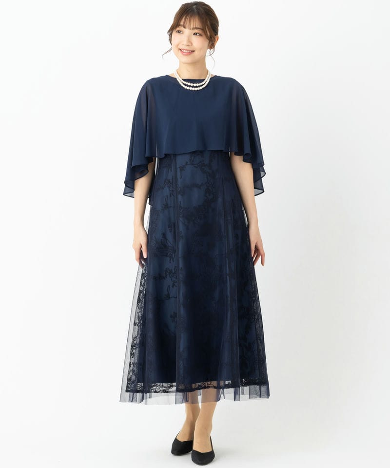 Aimer 【マザーズドレス】ケープ付きチュールレース刺繍ドレスセット