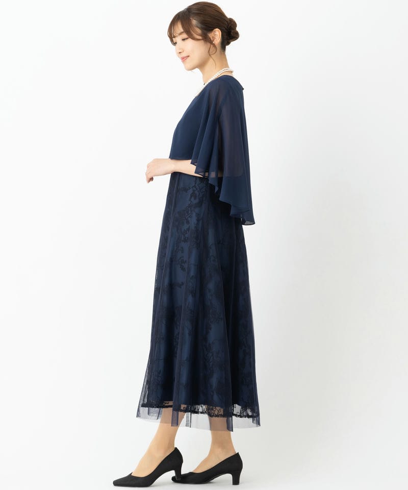 Aimer 【マザーズドレス】ケープ付きチュールレース刺繍ドレスセット