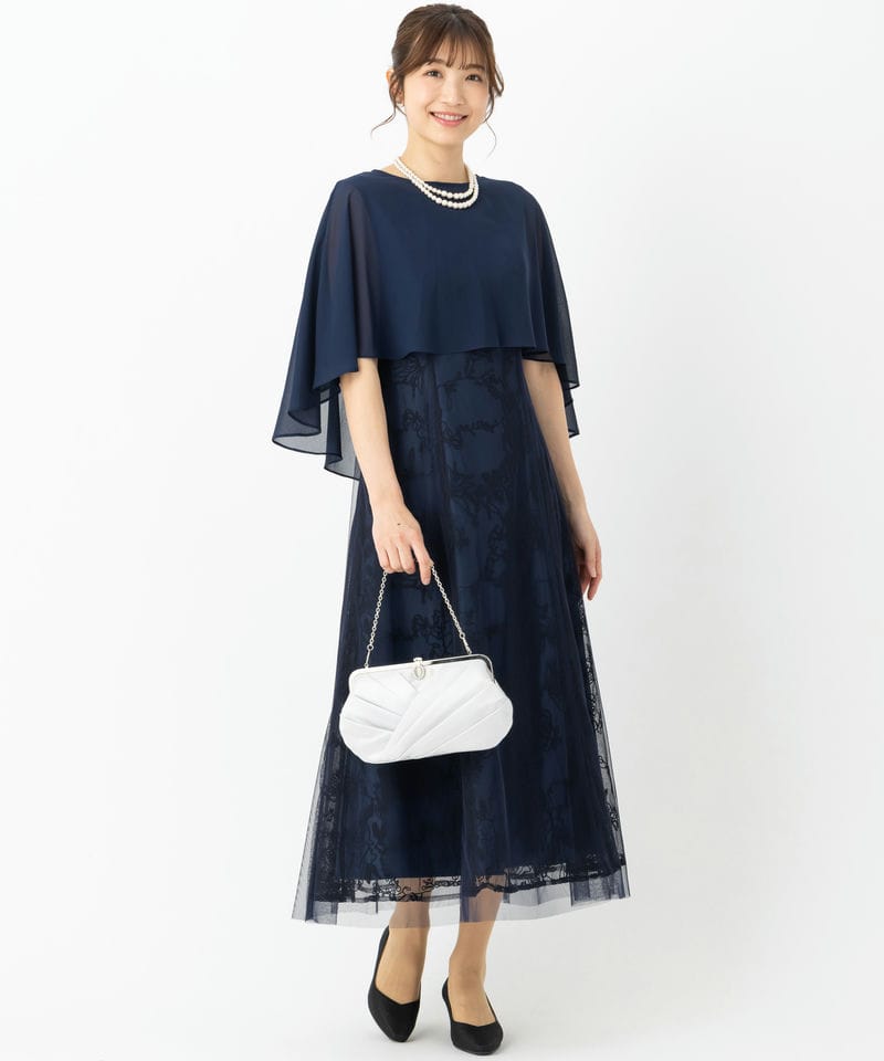 Aimer 【マザーズドレス】ケープ付きチュールレース刺繍ドレスセット
