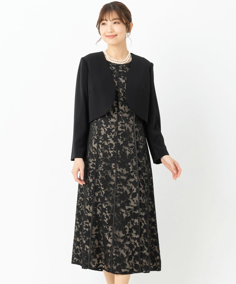 東京ソワール 【マザーズドレス】ラッセルレースボレロ付き前開き