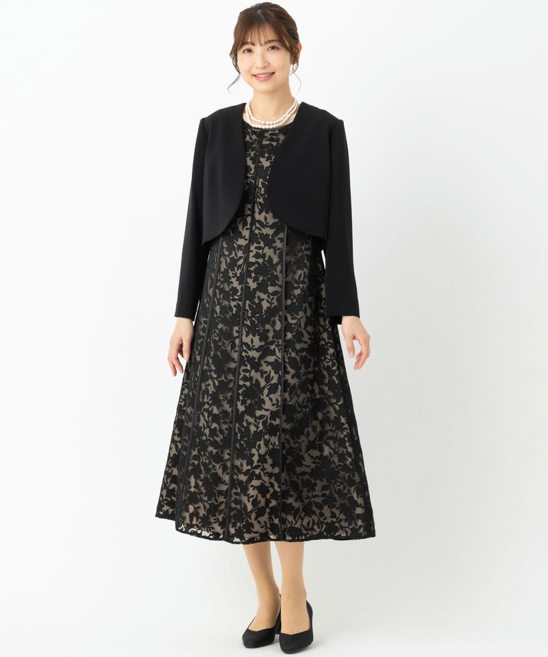 東京ソワール 【マザーズドレス】サテンオパールワンピース+ボレロ