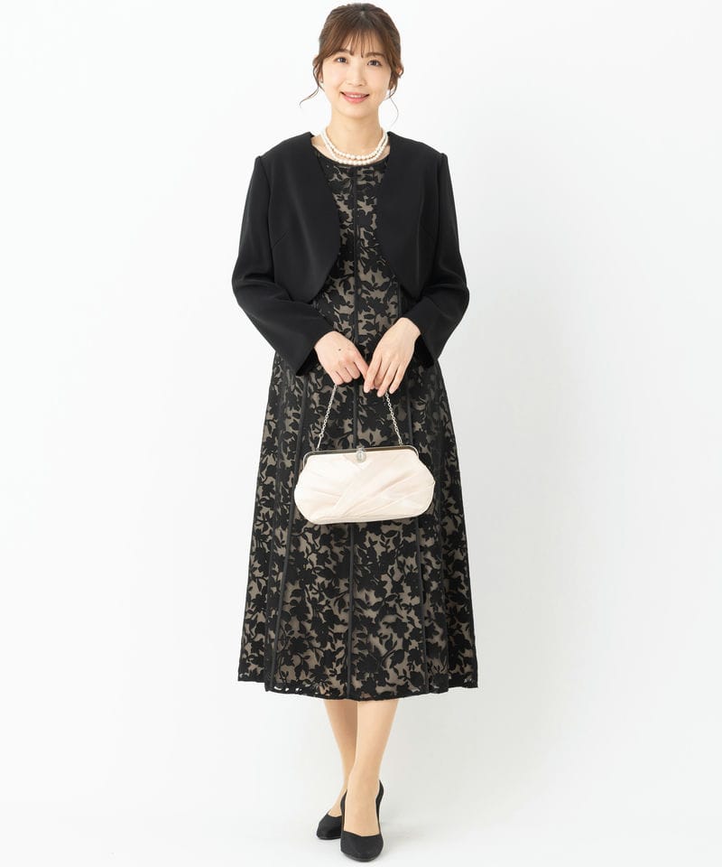 東京ソワール 【マザーズドレス】サテンオパールワンピース+ボレロ