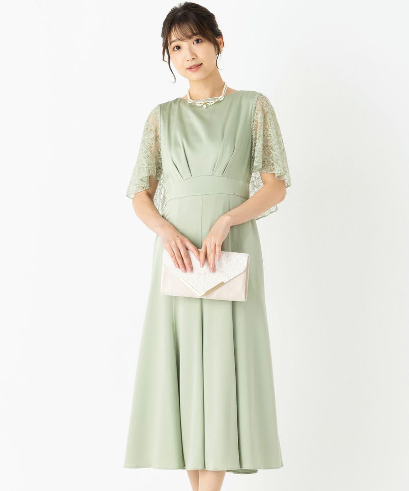 Aimer エメ グリッターチュールフロントギャザーレースアップドレス