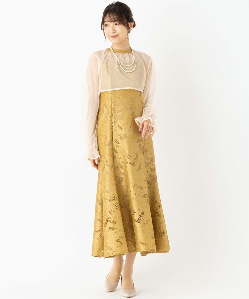 etoll. 【ドレス2点SET】エトル 3wayシフォンボレロ&レースキャミ