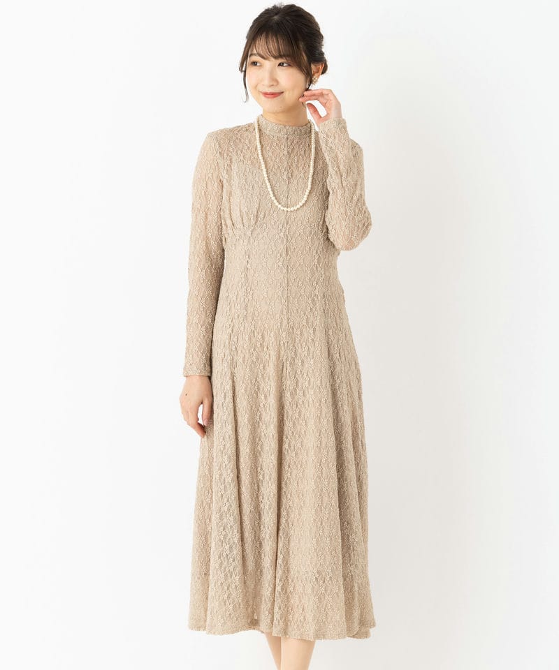 anuans アニュアンス エンブロイダリーレースケープセットドレス