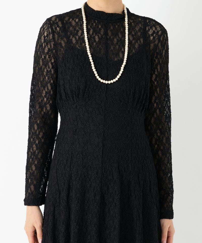 anuans アニュアンス ヴィンテージレースロングドレス ブラック系