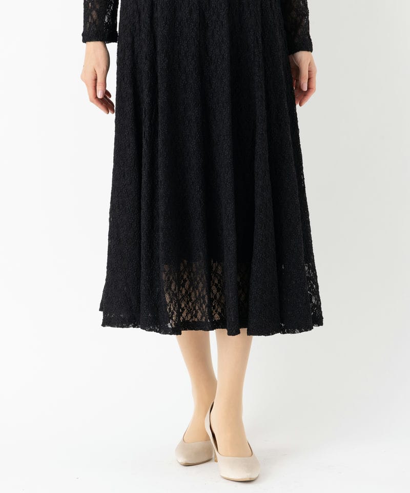 anuans アニュアンス ヴィンテージレースロングドレス ブラック系