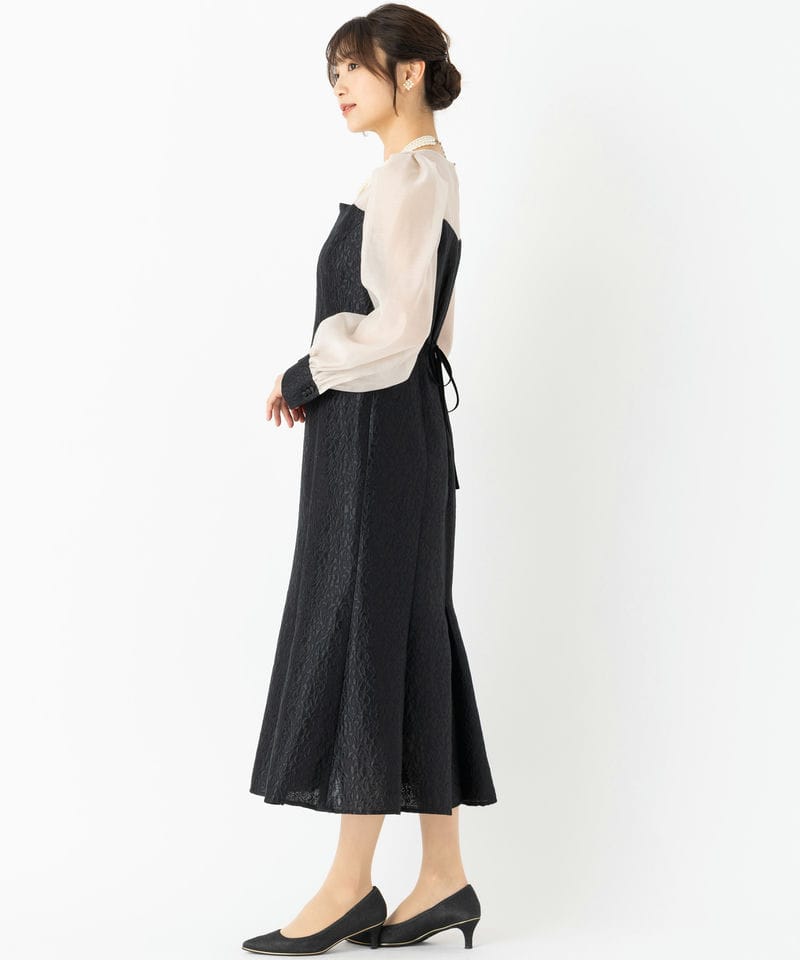 FRAY I.D（フレイ アイディー） スモールフラワージャガードドレス FRAY I.D フレイアイディー スモールフラワージャガードドレス グレー