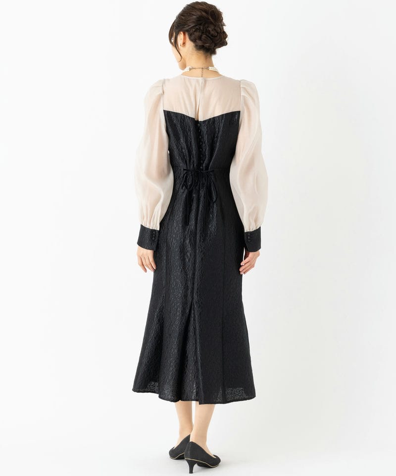 FRAY I.D フレイアイディー スモールフラワージャガードドレス