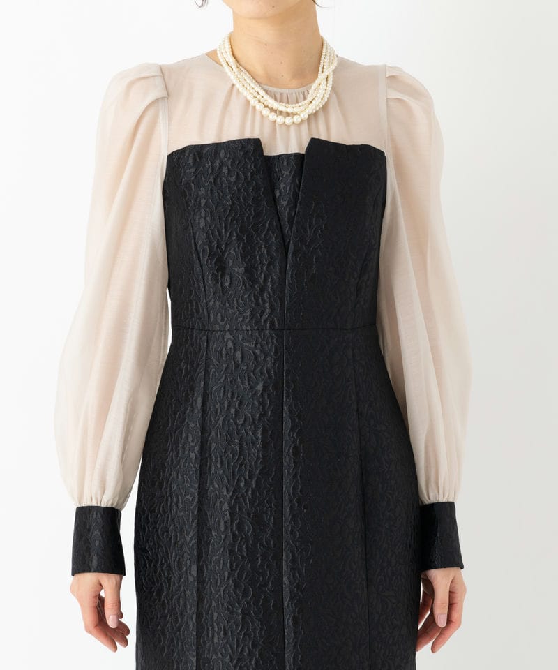 FRAY I.D フレイアイディー スモールフラワージャガードドレス