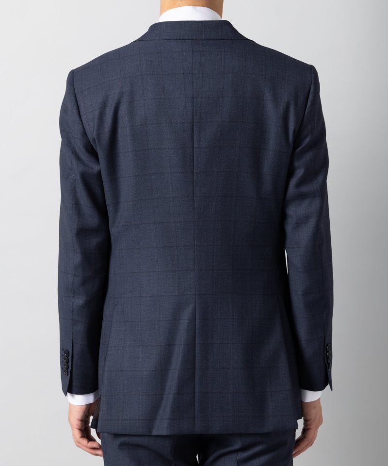 Select Shop [LR07]ロロピアーナ・チェック柄2ピーススーツ ネイビー系