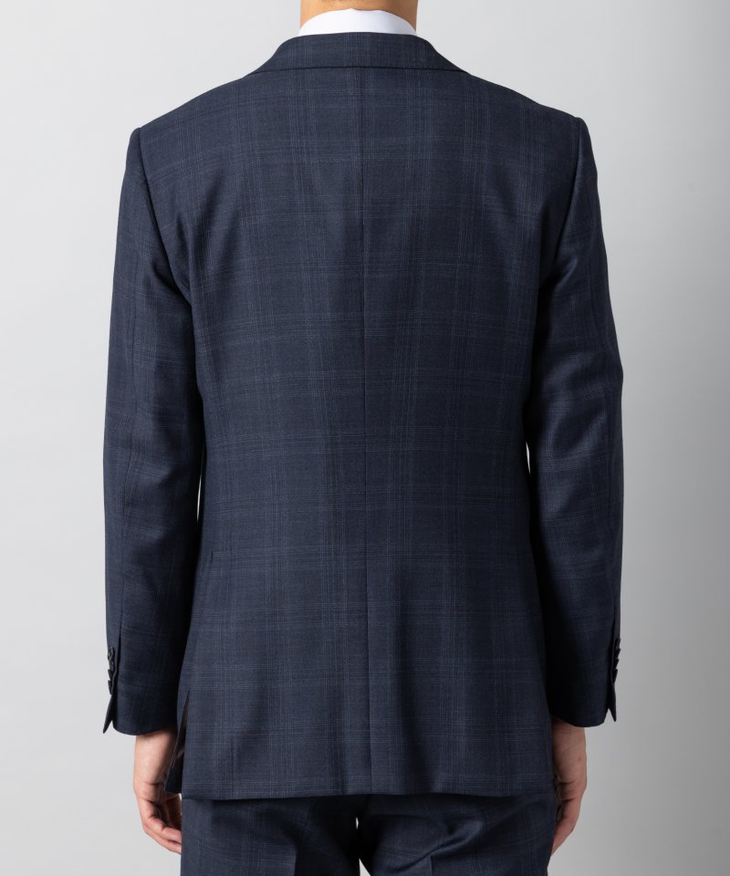 Select Shop [LR12]ロロピアーナ・チェック柄2ピーススーツ ネイビー系