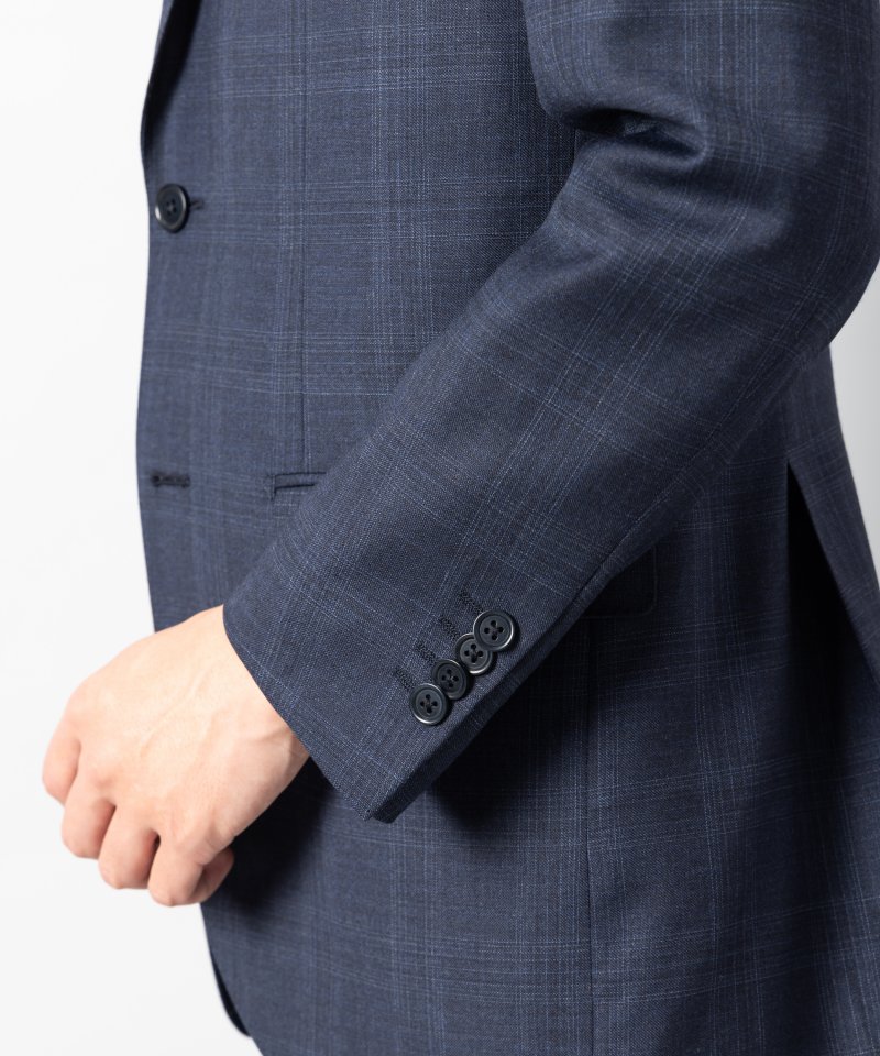 Select Shop [LR12]ロロピアーナ・チェック柄2ピーススーツ ネイビー系