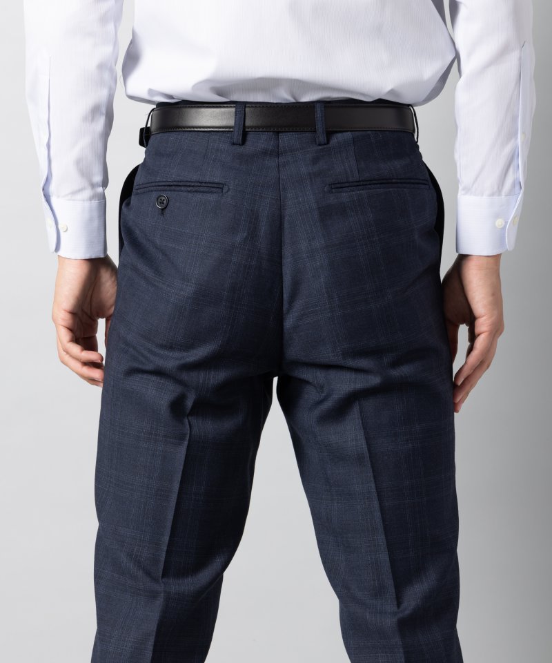 Select Shop [LR12]ロロピアーナ・チェック柄2ピーススーツ ネイビー系