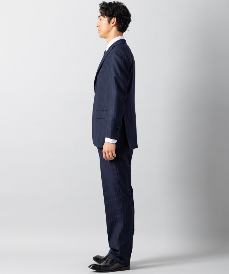 Select Shop [LR14]ロロピアーナ・ストライプ柄2ピーススーツ ネイビー