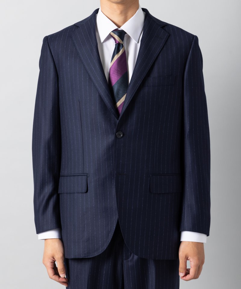 Select Shop [LR14]ロロピアーナ・ストライプ柄2ピーススーツ ネイビー