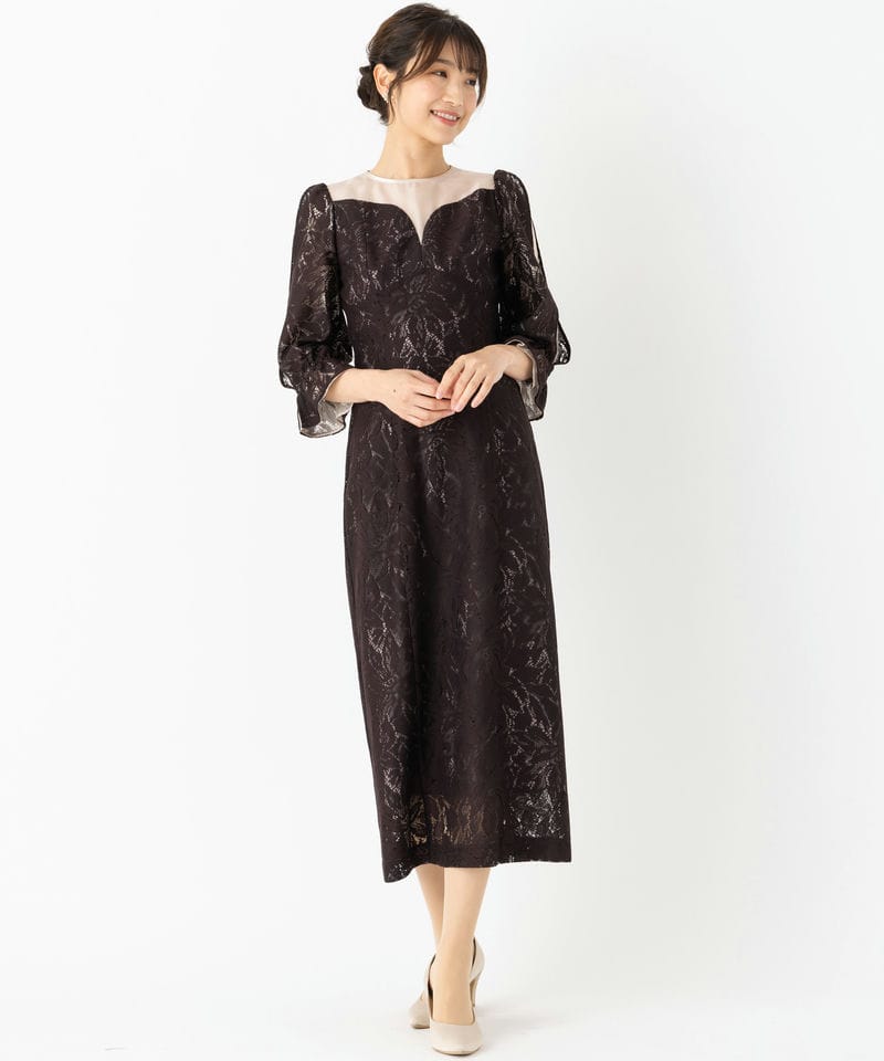 ANDRESD アンドレスド ラウンドカットドレス ブラウン系 | 結婚式