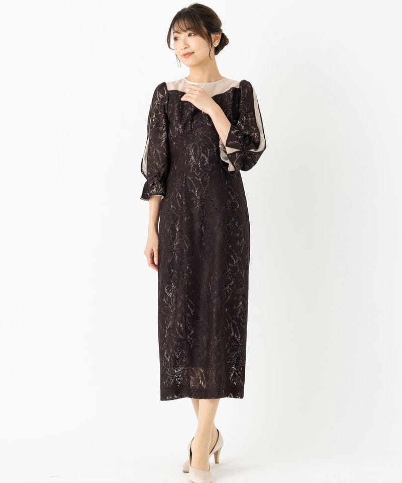 ANDRESD アンドレスド ラウンドカットドレス ブラウン系 | 結婚式