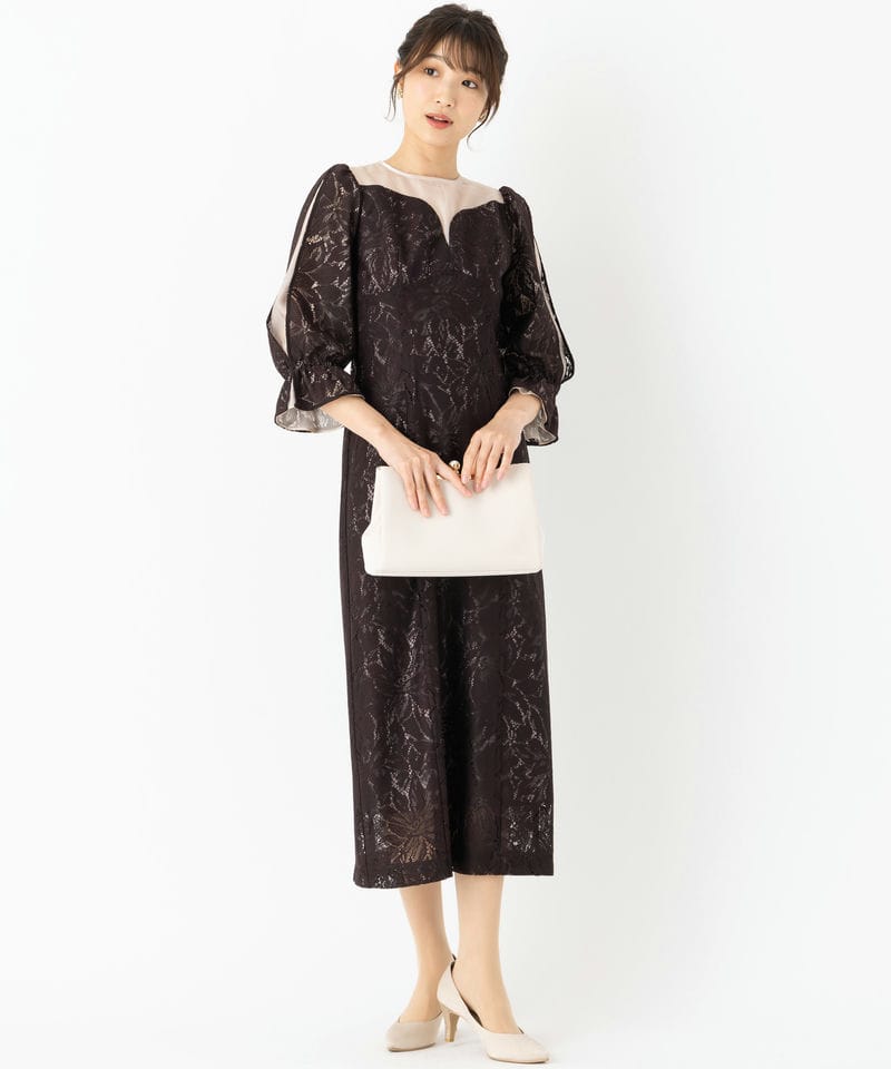 ANDRESD アンドレスド ラウンドカットドレス ブラウン系 | 結婚式