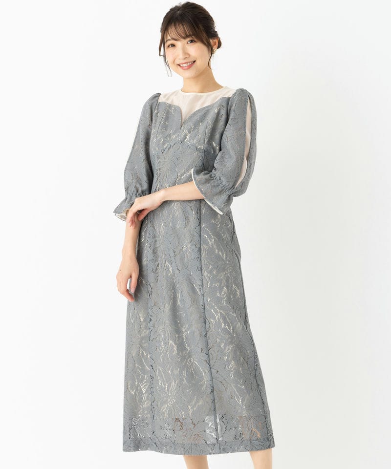 ANDRESD アンドレスド ラウンドカットドレス グレー系 | 結婚式