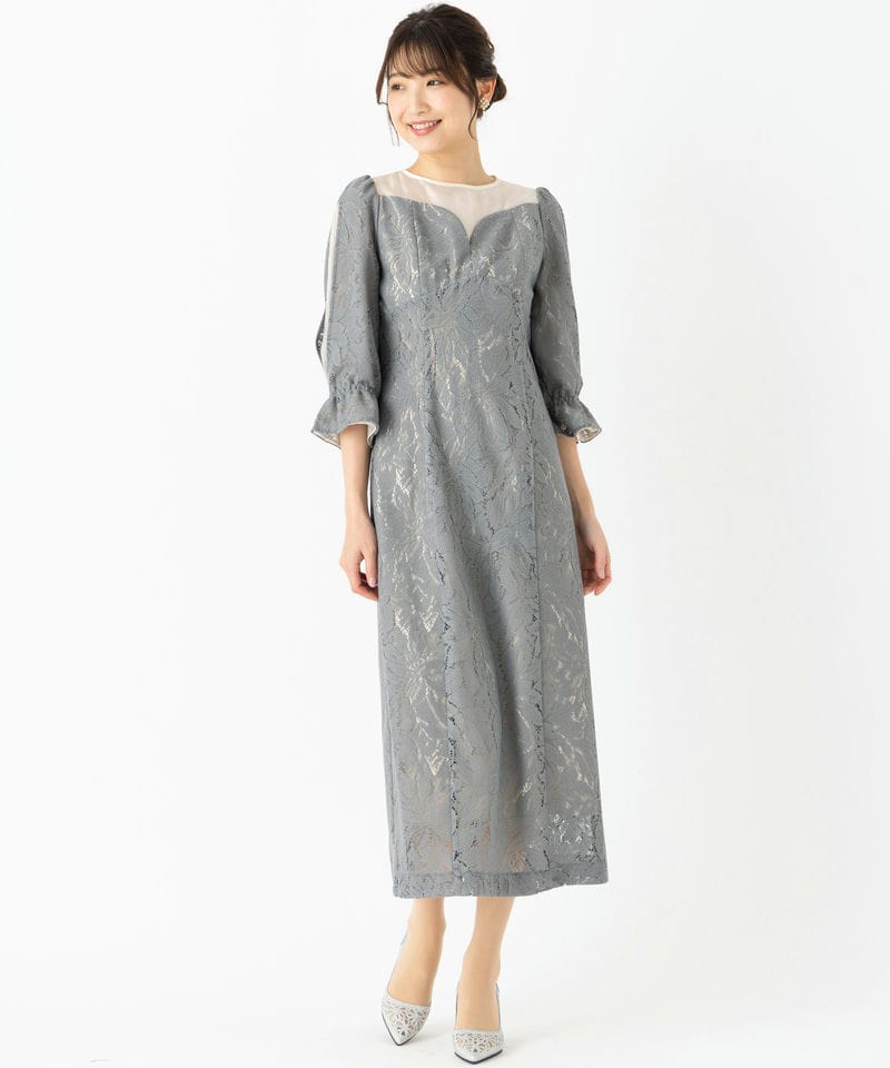 ANDRESD アンドレスド ラウンドカットドレス グレー系 | 結婚式
