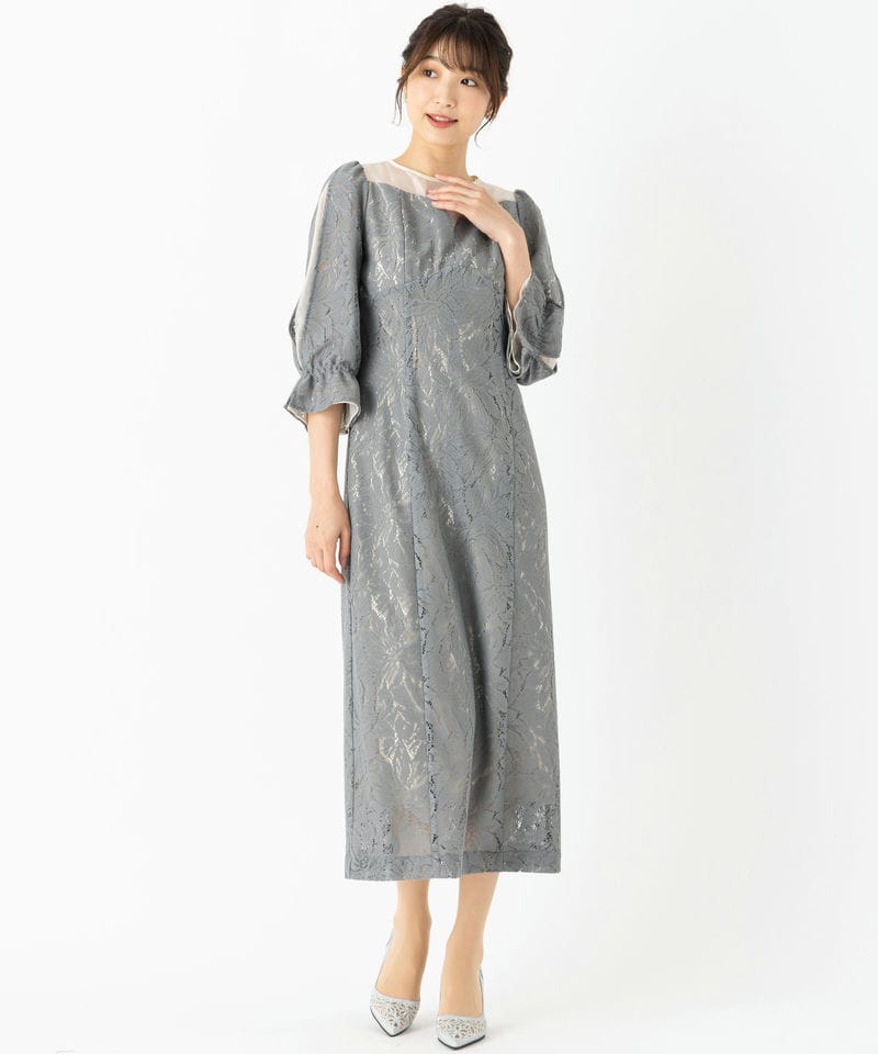 ANDRESD アンドレスド ラウンドカットドレス グレー系 | 結婚式