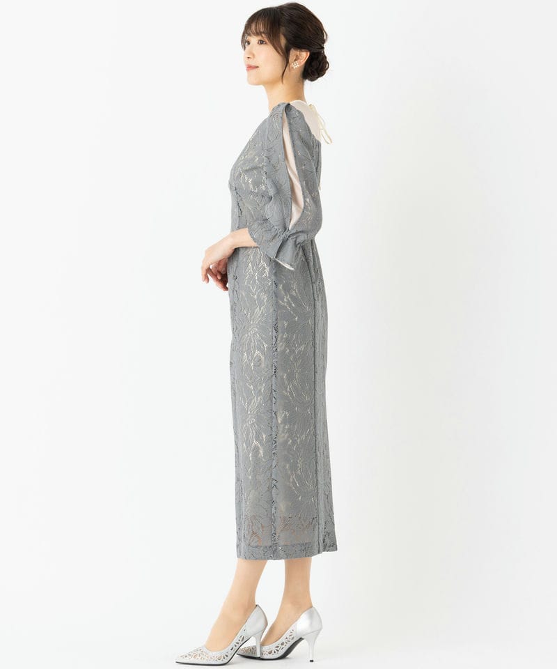 ANDRESD アンドレスド ラウンドカットドレス グレー系 | 結婚式