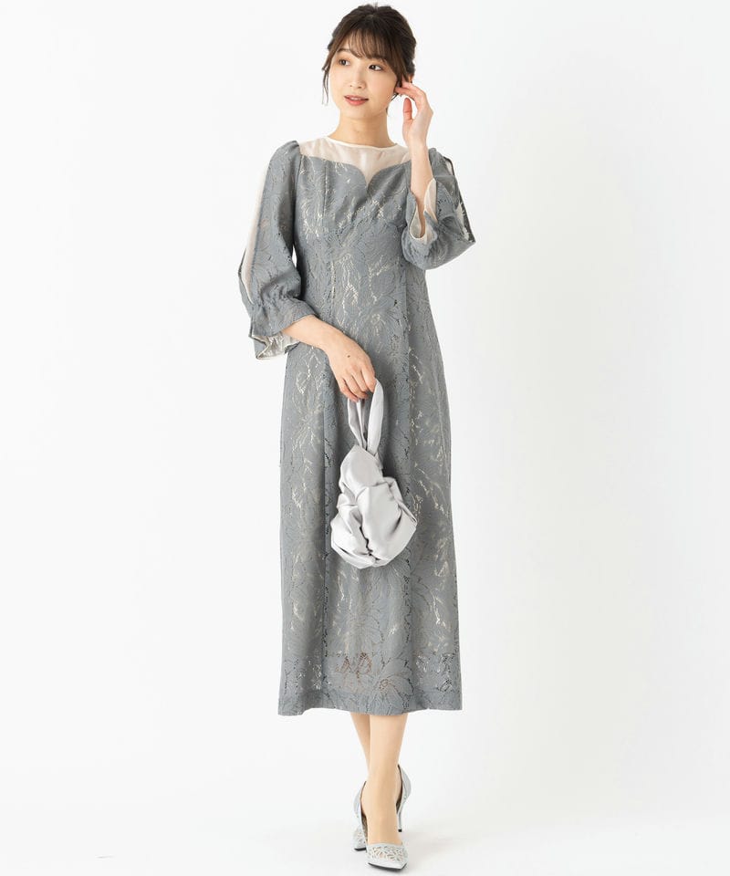 ANDRESD アンドレスド ラウンドカットドレス グレー系 | 結婚式