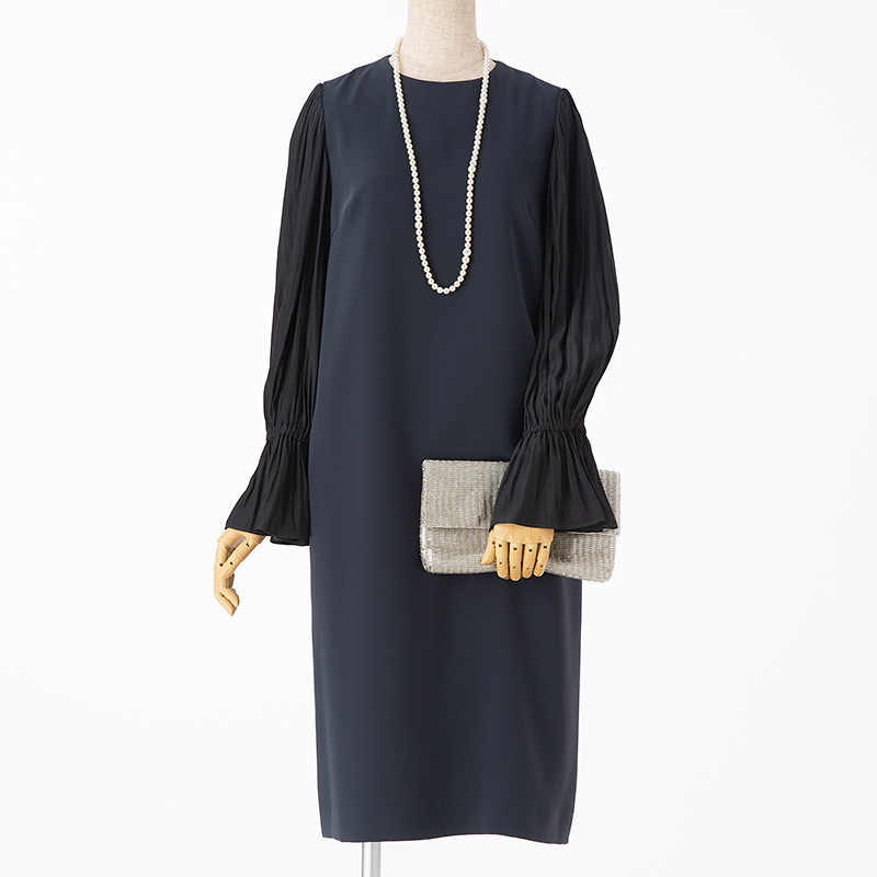 UNITED ARROWS ユナイテッドアローズ サテンシフォンギャザースリーブ