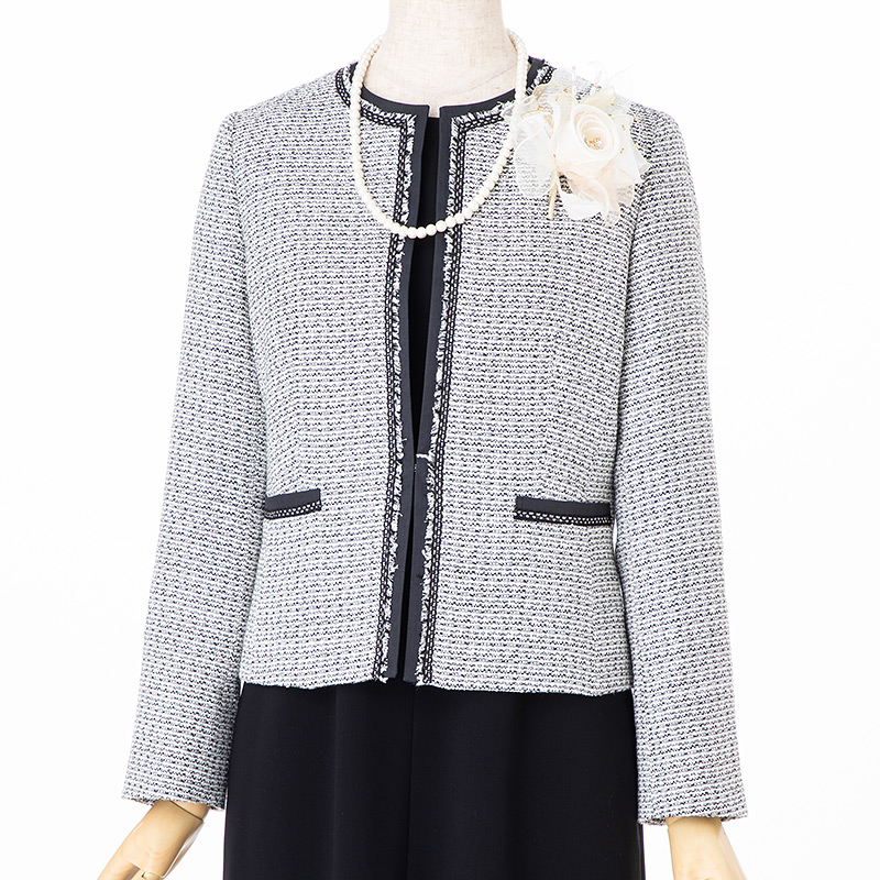 23区 【プレミアムスーツ2点SET】ツイードジャケット+ワンピース