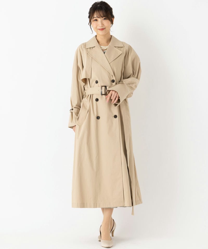 SNIDEL スナイデル バックタックフレアトレンチコート ベージュ系