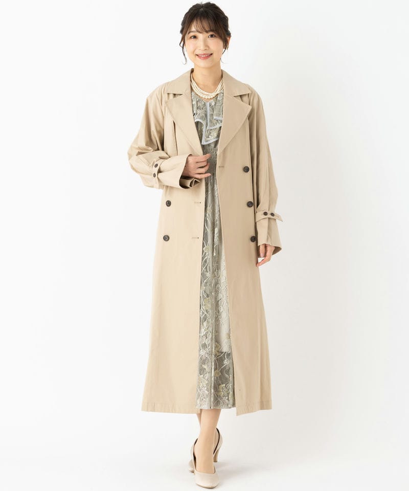 SNIDEL スナイデル バックタックフレアトレンチコート ベージュ系