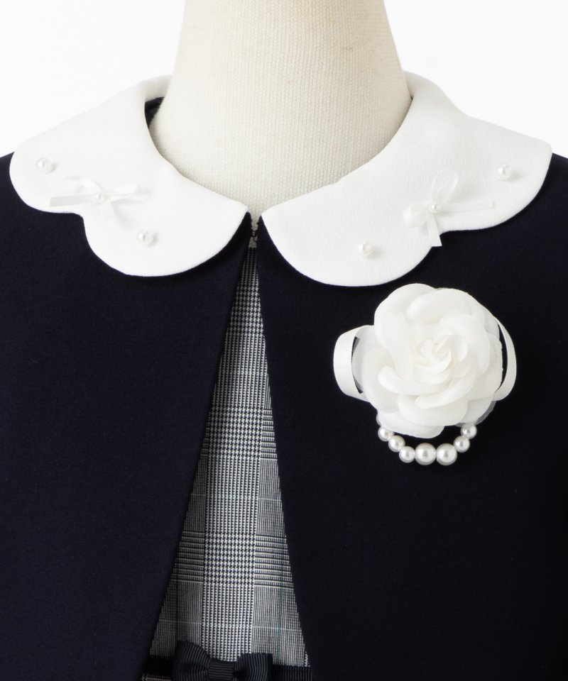 petit main 【キッズスーツ3点SET】プティマイン ワンピース&スカラ衿